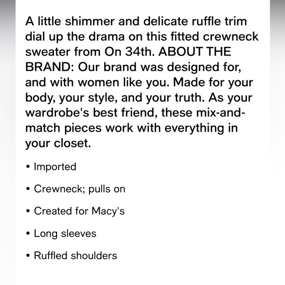 Ruffle-Trim Crewneck Lurex Sweater. - Picture 8 of 8